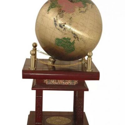 不锈钢彩绘地球仪庭院雕塑