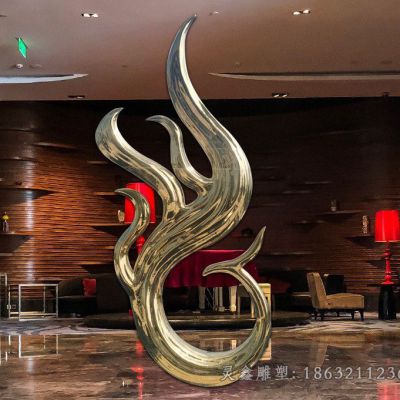 不锈钢抽象凤凰公园雕塑