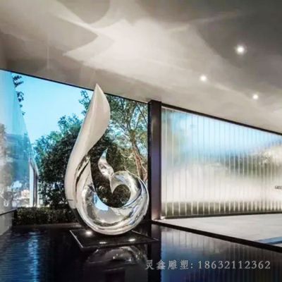 不锈钢抽象凤凰别墅雕塑
