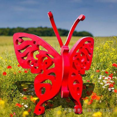 不锈钢红色蝴蝶广场雕塑