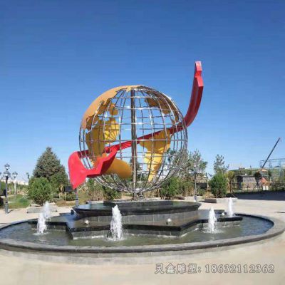 镂空地球仪校园不锈钢雕塑