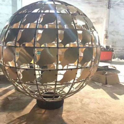 镂空地球仪景区不锈钢雕塑