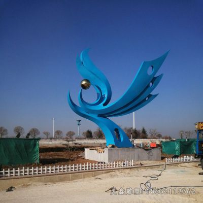 抽象凤凰园林不锈钢雕塑