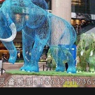 不锈钢镂空大象校园雕塑