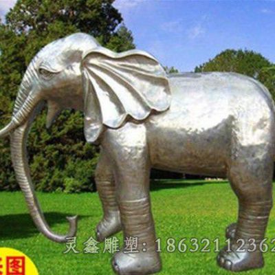 不锈钢镜面大象广场雕塑