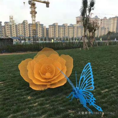 不锈钢蝴蝶彩绘雕塑