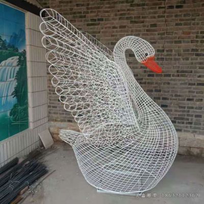 镂空天鹅不锈钢雕塑