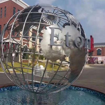 镂空不锈钢地球仪雕塑