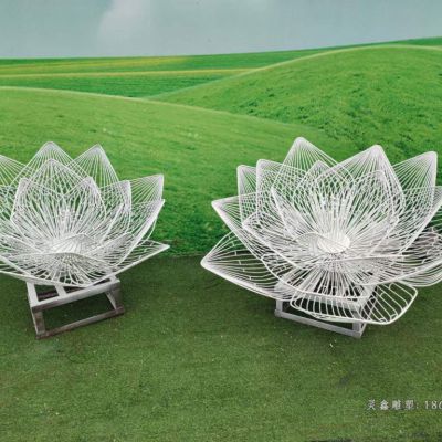 城市不锈钢镂空花朵雕塑