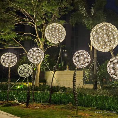 发光蒲公英不锈钢雕塑