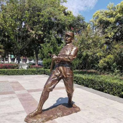 打枪红军人物景观铜雕