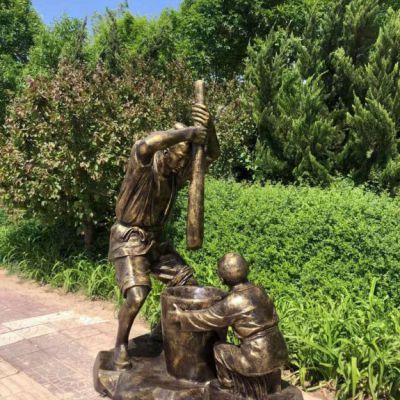 民俗打糍粑城市铜雕