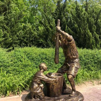 民俗打糍粑广场铜雕