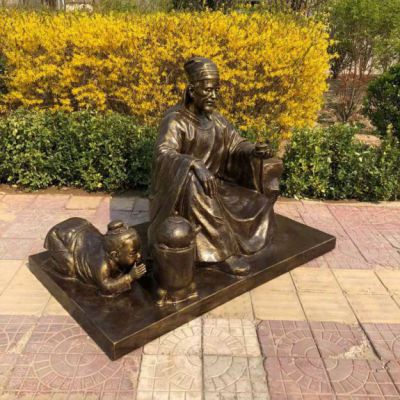 古人品茶景观标志铜雕